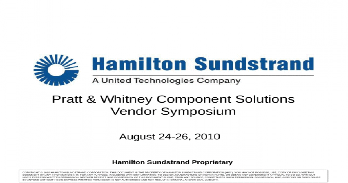 Pratt Whitney Component Solutions Logo - Company logo Pratt & Whitney Component Solutions Vendor Symposium