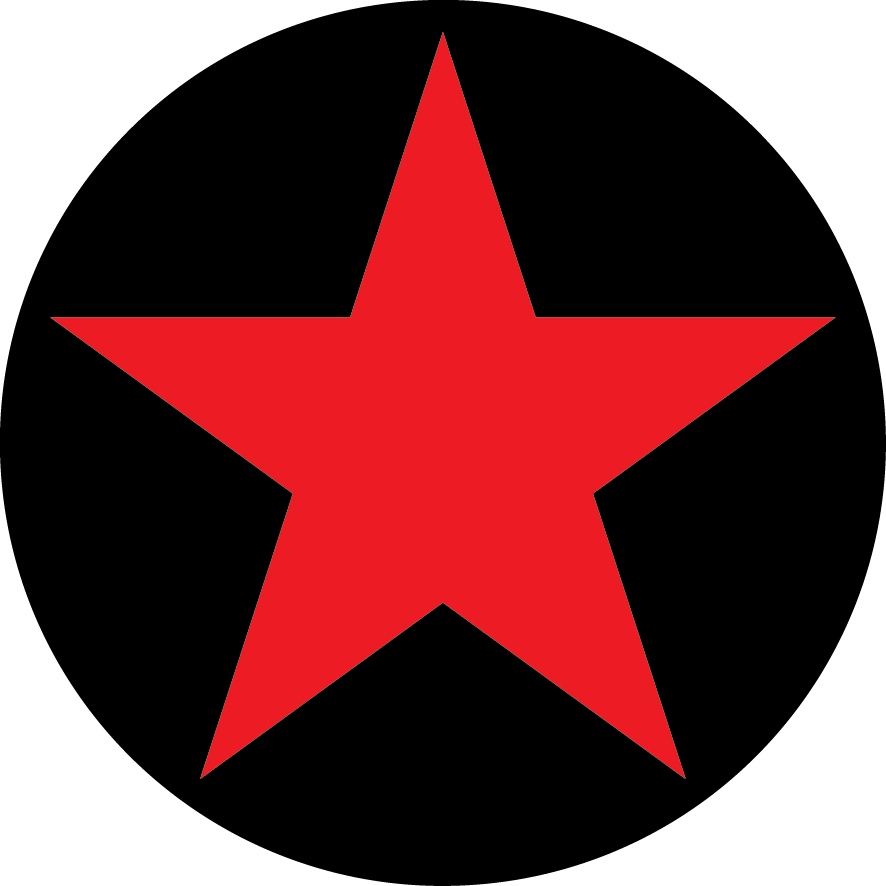 Red and Black Star Logo - Black star in circle Logos