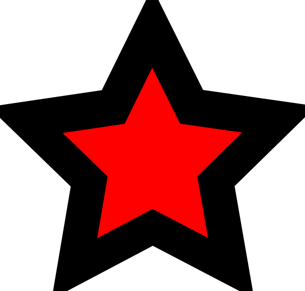 Red and Black Star Logo - Red vector black and white star - RR collections