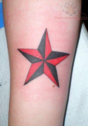 Red and Black Star Logo - Red And Black Star Tattoo On Elbow Red and black nautical star ...