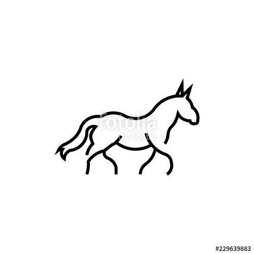 Horse Line Logo - running horse line art outline logo vector icon template