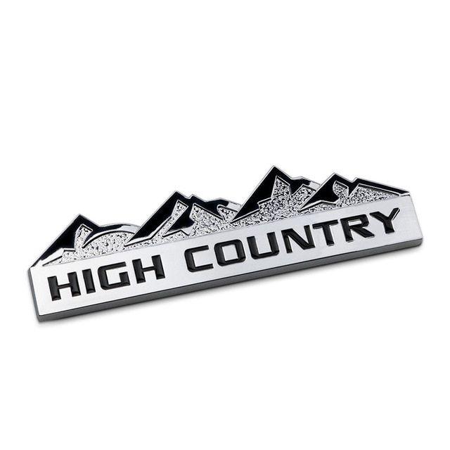 Snow Mountain Logo - 12.4cm HIGH COUNTRY Snow Mountain Trail Rated Bar Badge Chrome Metal
