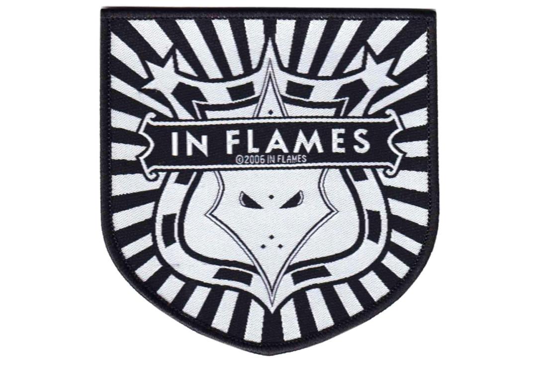 Gray Shield Logo - In Flames - Shield Logo Woven Patch