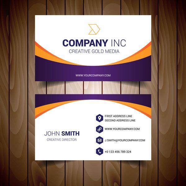 Purple and Organge Company Logo - Orange and purple bordered white business card Free vector in Adobe ...