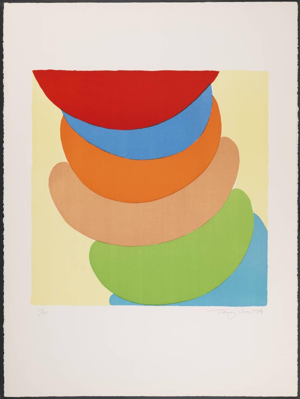 Red Blue Orange Logo - Red, Blue, Orange on Yellow', Sir Terry Frost, 1969