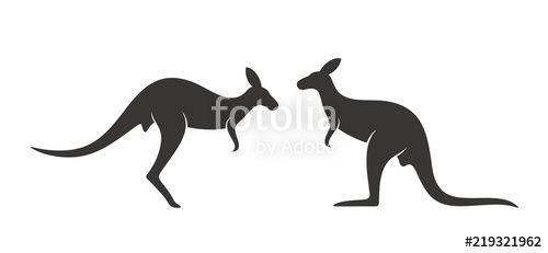 Red and White Kangaroo Logo - Kangaroo logo. Isolated kangaroo on white background Stock image