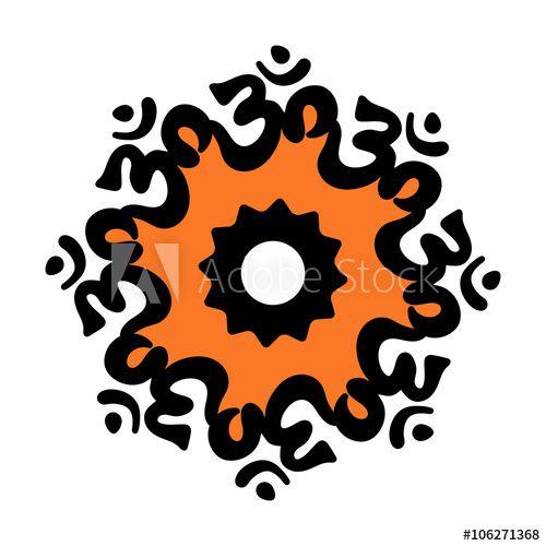 Om Indian Logo - Om mandala symbol. Round ornate ornament Pattern. Indian, African