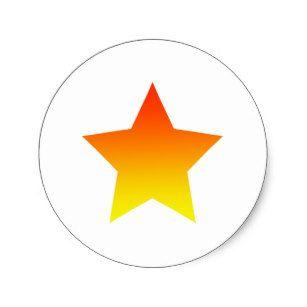 Red Orange Star Logo - Orange White Stars Stickers & Labels