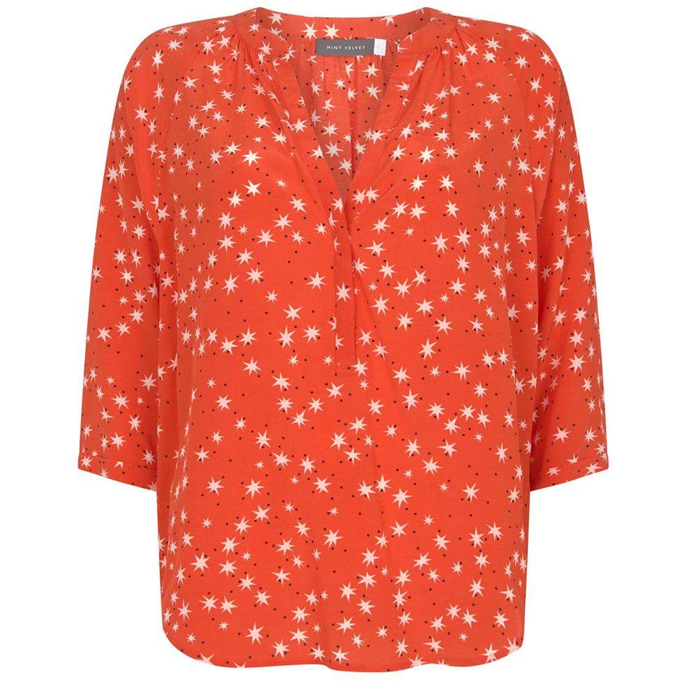 Red Orange Star Logo - Mint Velvet Orange Star Print Blouse | Tops | Tops | Jarrolds ...