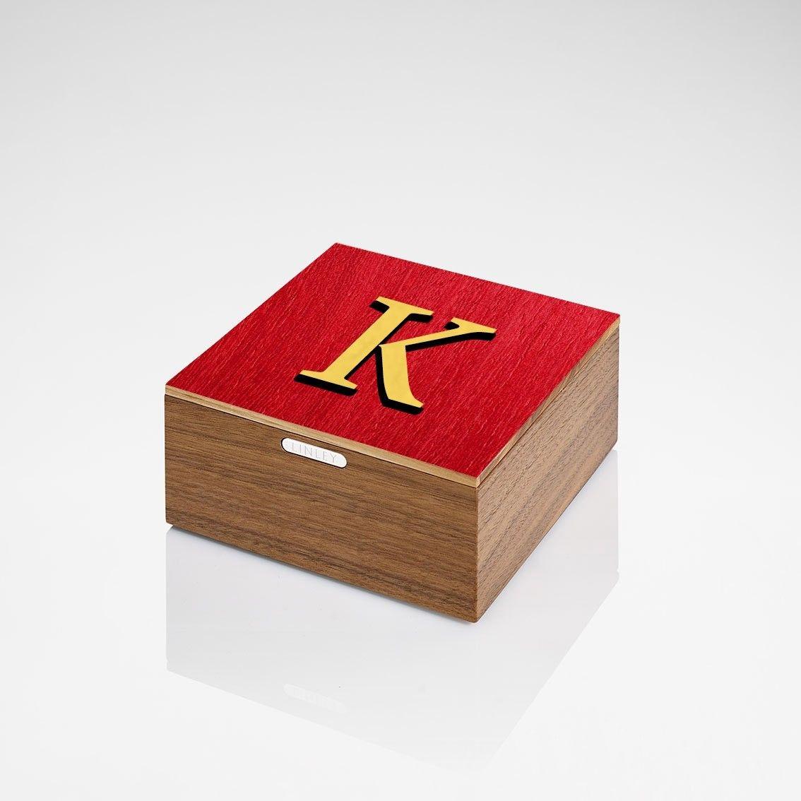 K Store with Yellow Logo - K Alphabox & Red. Alphabet Wooden Box. Personalised Box