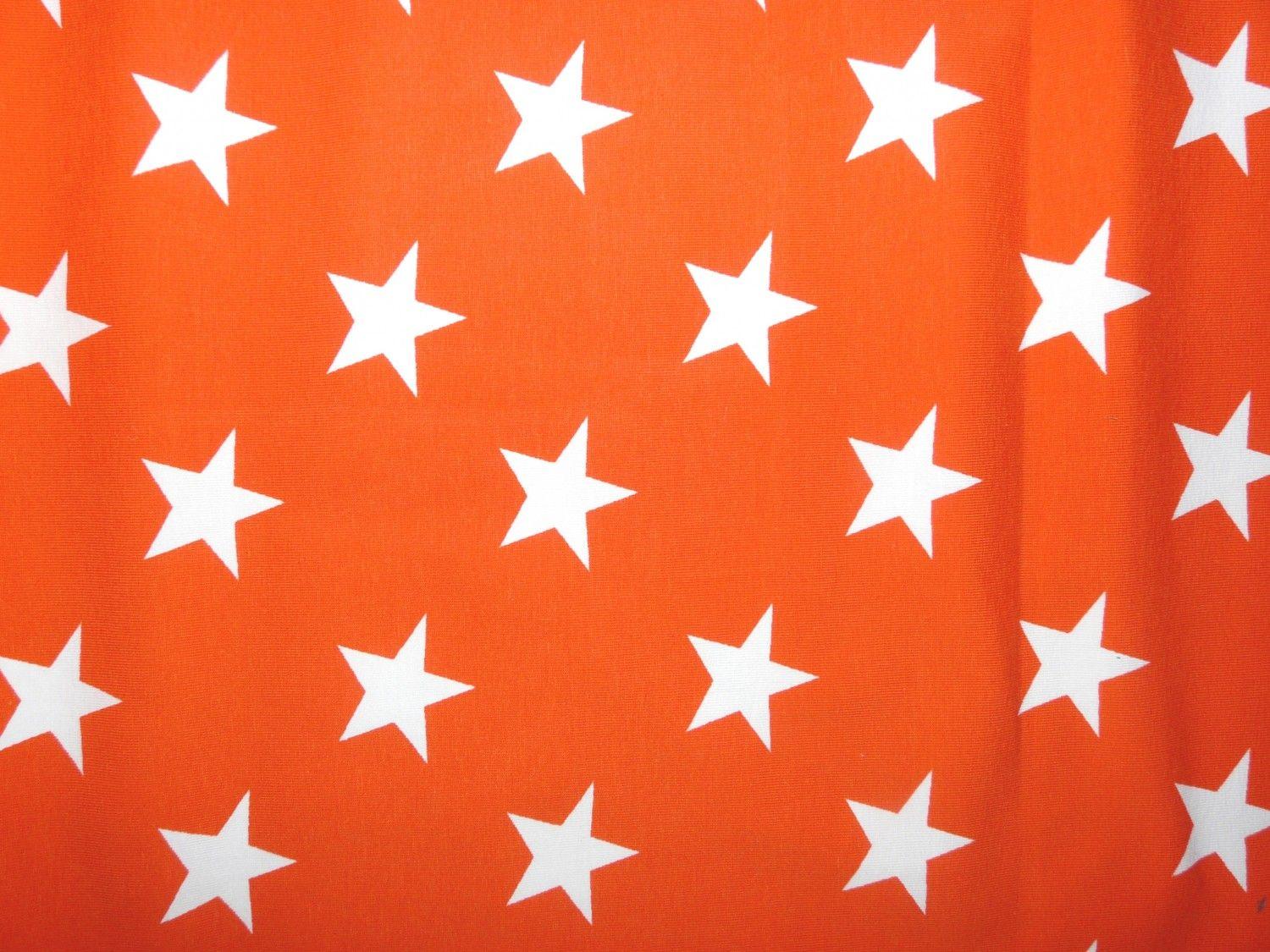 Red Orange Star Logo - Jersey fabric - Orange star print - cotton elastane knit - Bobbins ...