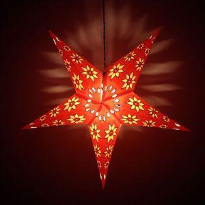 Red Orange Star Logo - Decorative Festive Lantern Hanging Christmas Paper Star Lamp Orange