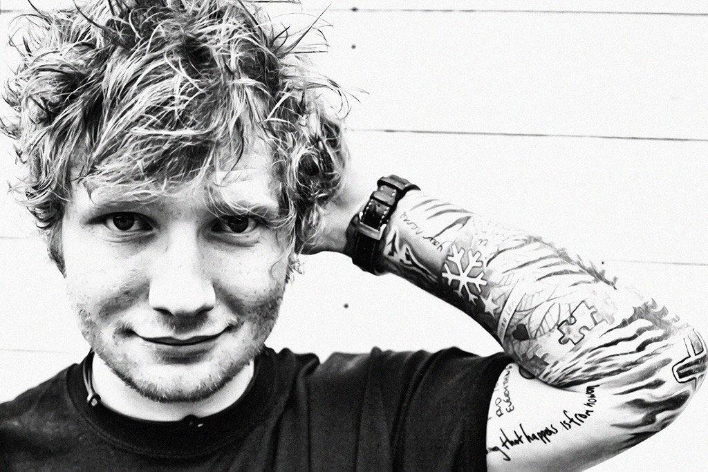 Ed Sheeran Black and White Logo - Ed Sheeran Black and White Poster – My Hot Posters