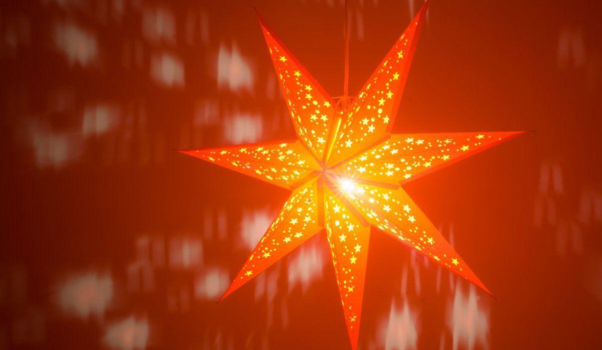 Red Orange Star Logo - Venus Sunrise Orange Star Shaped Light Shade & Lantern