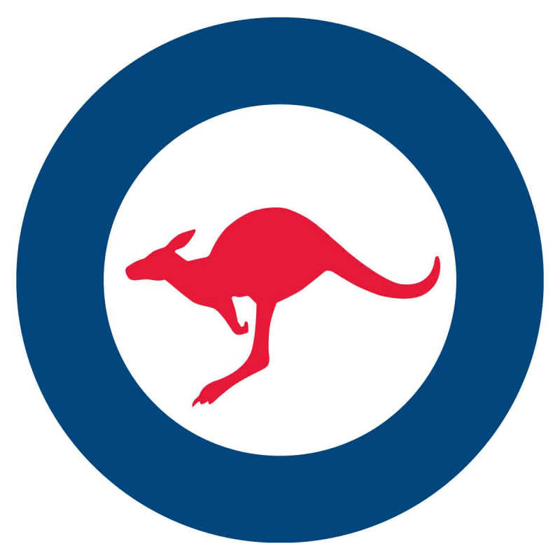Red and White Kangaroo Logo - Roundel. Royal Australian Air Force