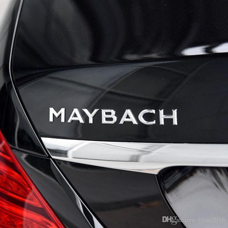 Maybach Car Logo - ABS 3D Chrome Silver Emblem For Maybach Letters Logo Badge Nameplate ...