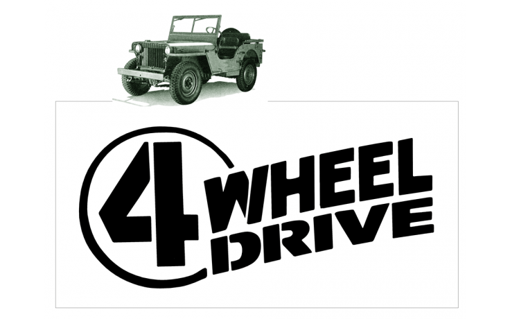 Old Willys Logo - Graphic Express - Jeep - Willys - 4 Wheel Drive Logo Decal