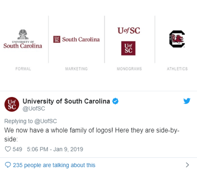 Google Changes Logo - University of South Carolina changes logo, receives social media ...