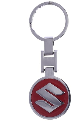 Red and Silver Circle Car Logo - Buy Mgv Maruti Suzuki Car Logo Red Key Chain (1 Piece) Online at Low