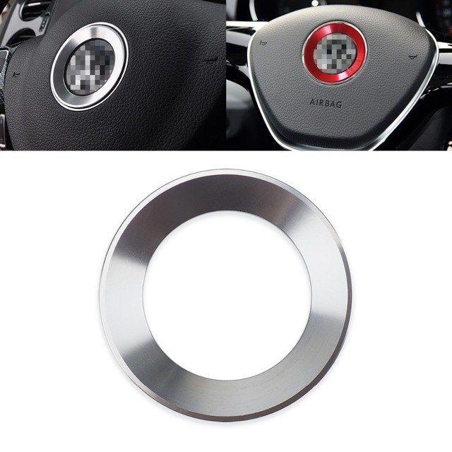 Red and Silver Circle Car Logo - Aliexpress.com : Buy 2Pcs Red/ Silver Car steering wheel emblem ...