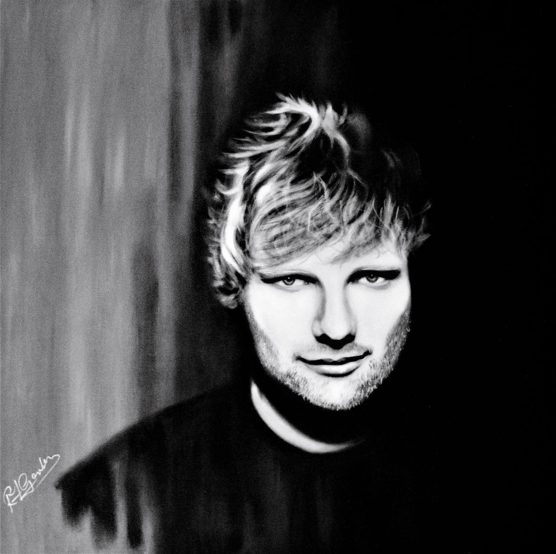 Ed Sheeran Black and White Logo - Ed Sheeran Painting