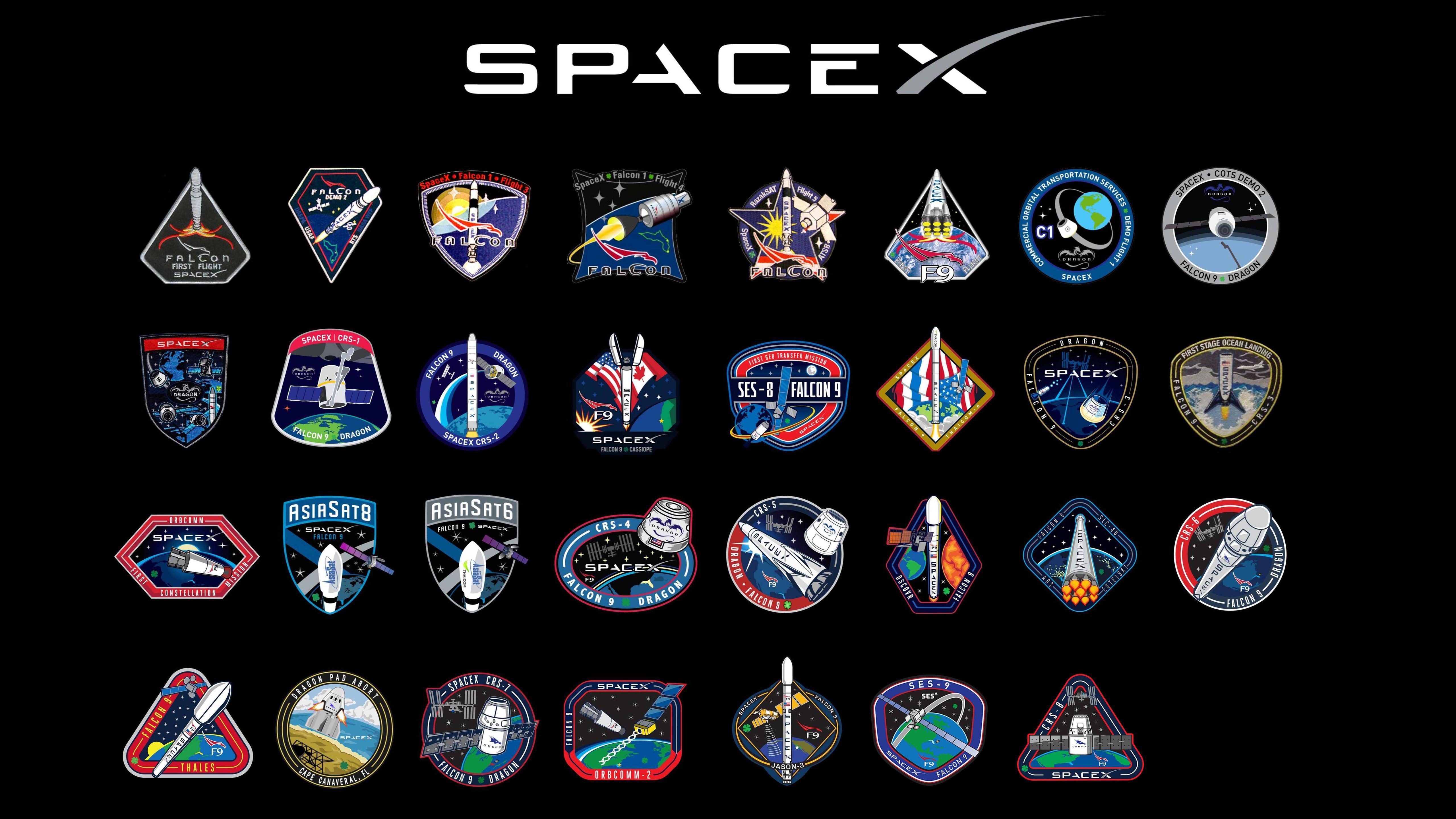 Falcon Heavy SpaceX Logo - SpaceX Mission Patch Wallpaper (16:9) : spacex