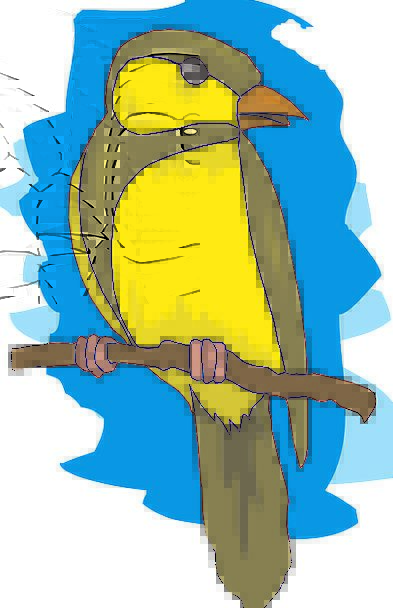 Yellow Bird Blue Background Logo - Goldfinch, Fowl, Yellow, Creamy, Bird, Brown, Chocolate, Tree ...