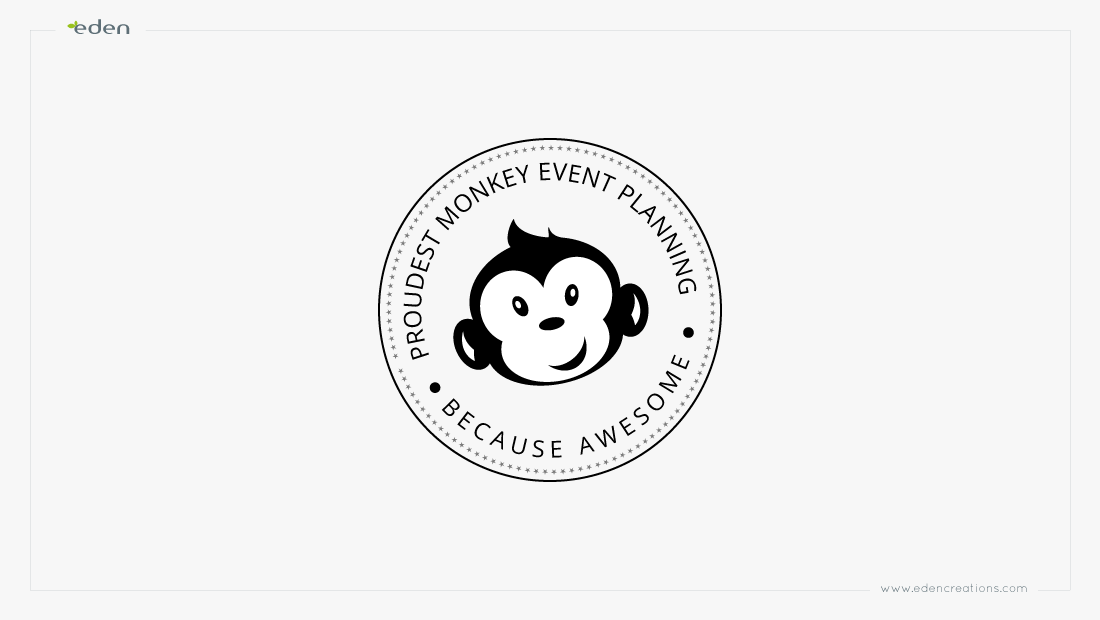 Monkey Logo - Eden Designs. Logo Design: Proudest Monkey Event Planning