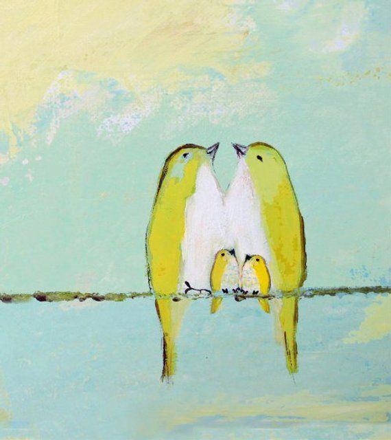 Yellow Bird Blue Background Logo - Love Beneath the Lemon Meringue Sky yellow birds on a wire art | Etsy