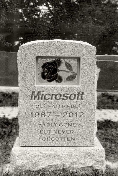 Stone Microsoft Logo - RIP Microsoft logo, 1987-2012 – Christopher's Broom Cupboard
