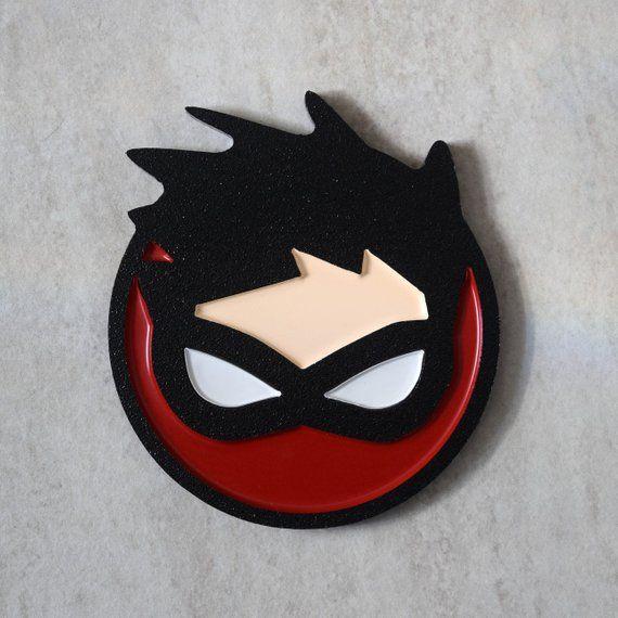 Robin Face Logo - Batman Robin Face Coaster | Etsy