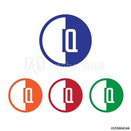 Orange Half Blue Half Circle Logo - IQ initial circle half logo blue,red,orange and green color - Buy ...
