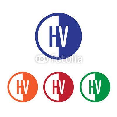 Orange Green Half Circle Logo - HV initial circle half logo blue,red,orange and green color | Buy ...