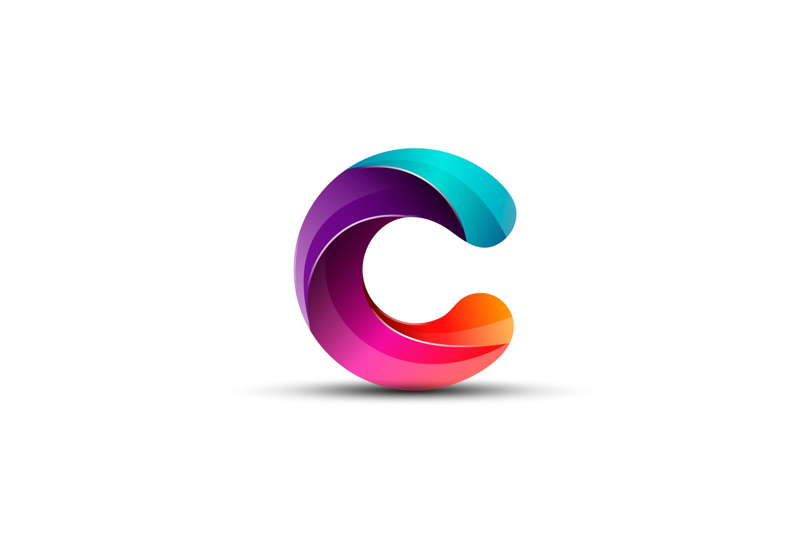 C Logo - Illustrator Tutorial 3D Logo Design Colorful C
