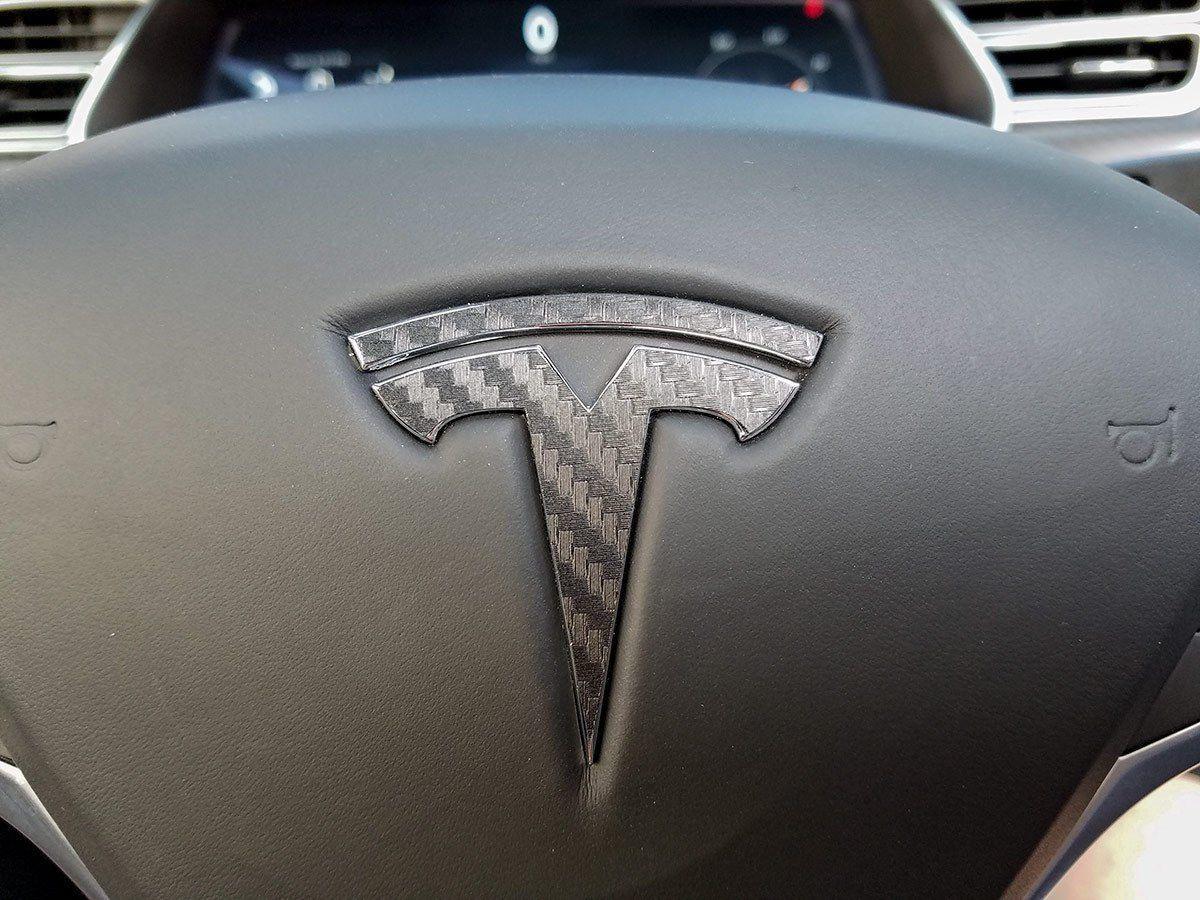 Tesla Model X Logo - Steering Wheel Tesla Model S Model X Carbon Tesla Logo
