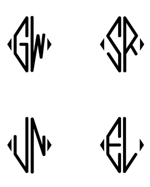 Two Diamond Logo - Unique two letter Diamond Monogram stencil