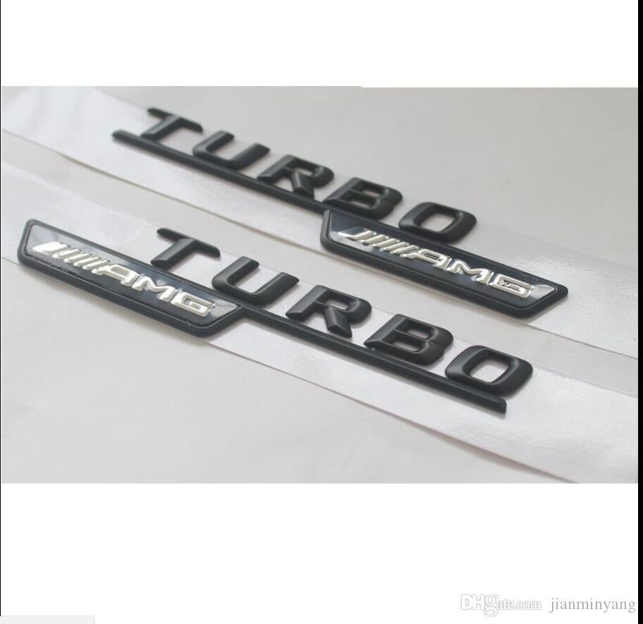 Mercedes AMG Turbo Logo - 2019 Black TURBO ///AMG Letters Trunk Emblem Badge Sticker For ...