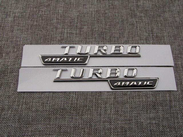 Mercedes AMG Turbo Logo - Chrome TURBO 4MATIC Number Letters Trunk Badge Emblem Decal Sticker ...