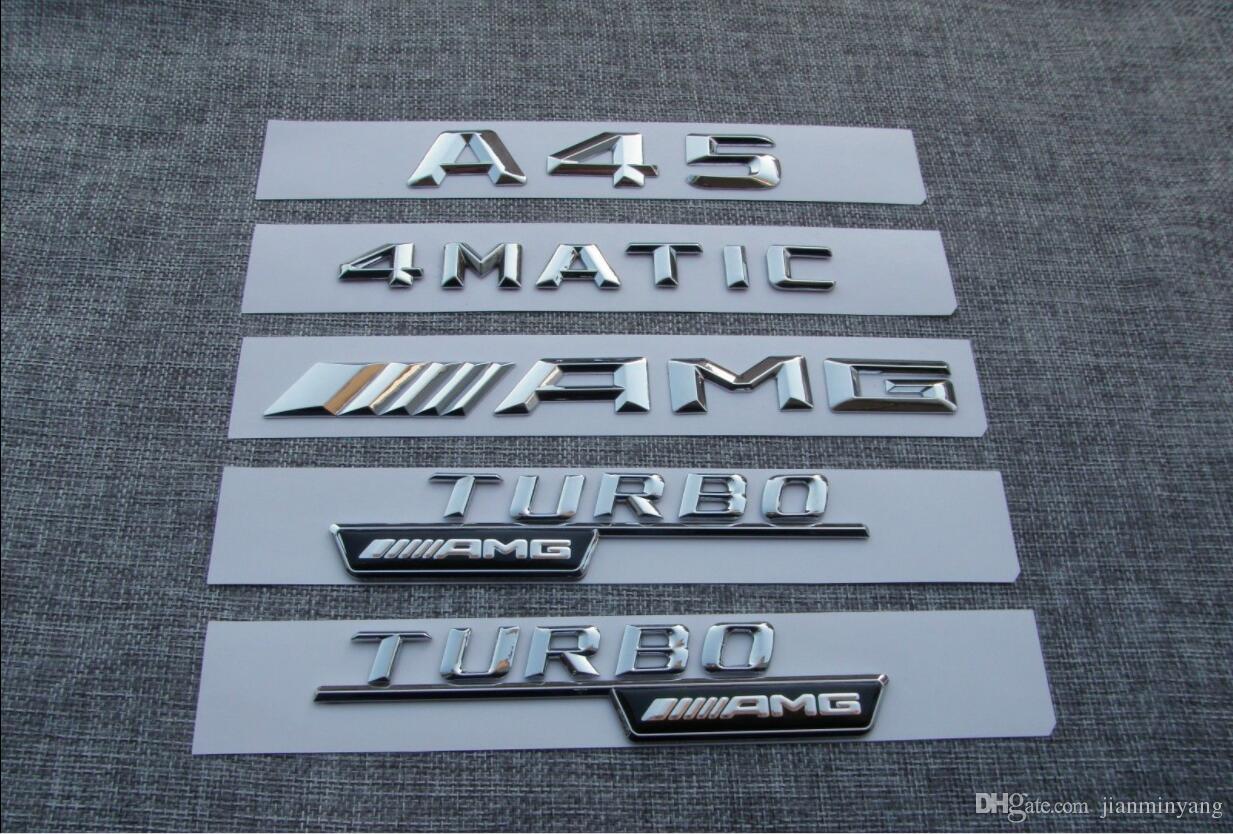 Mercedes AMG Turbo Logo - 2019 Chrome Trunk Letters Emblem Sticker For Mercedes Benz A45 AMG ...