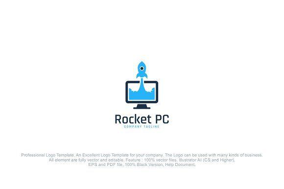 PC Computer Logo - Rocket PC Computer Logo Template ~ Logo Templates ~ Creative Market
