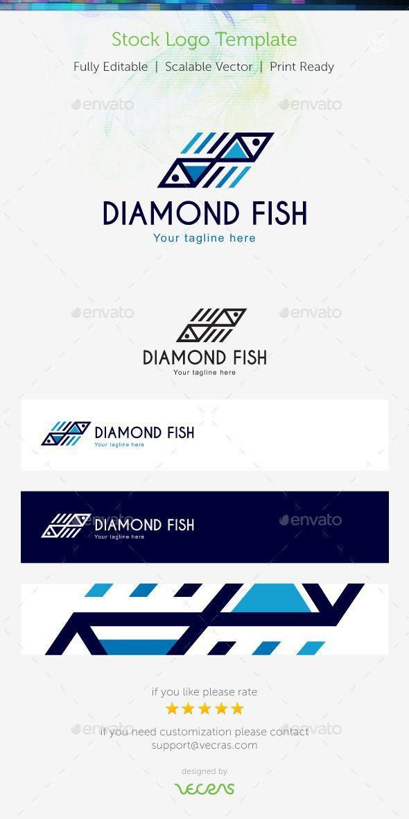 Two Diamond Logo - Simple and clean lines showing two fish joined with each other and ...