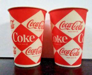 Two Diamond Logo - 1960's Vintage Coca Cola Diamond Paper Soda Pop Coke Cups x Two (2 ...