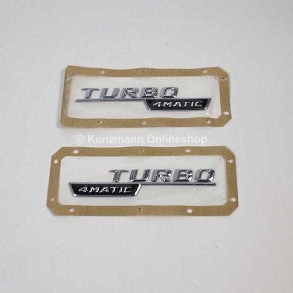 Mercedes AMG Turbo Logo - Turbo 4MATIC logo set AMG A 45 A-Class W176 genuine Mercedes-Benz