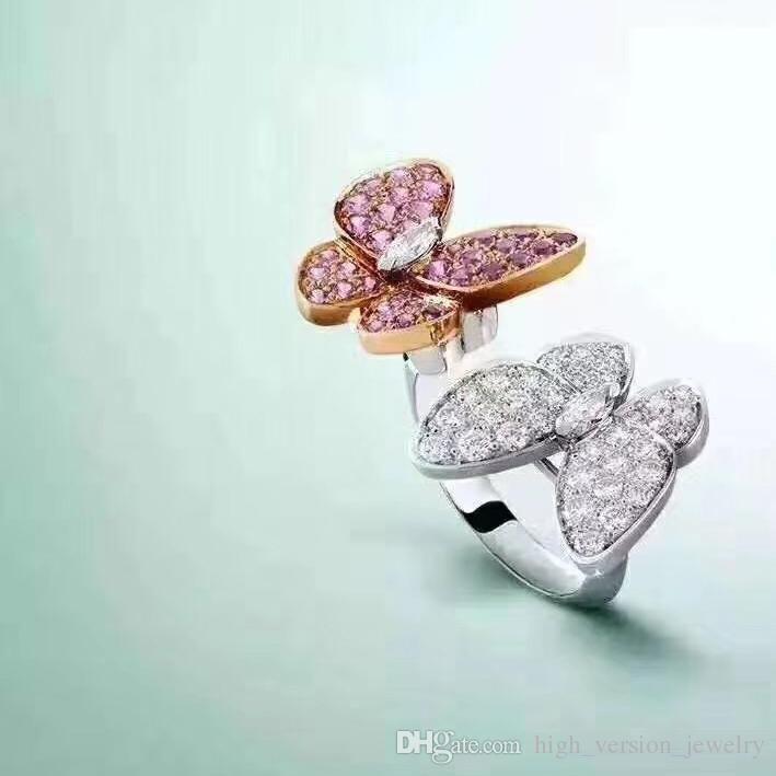Two Diamond Logo - 2019 High Version Two Butterfly Ring France Open V Ring Diamond ...
