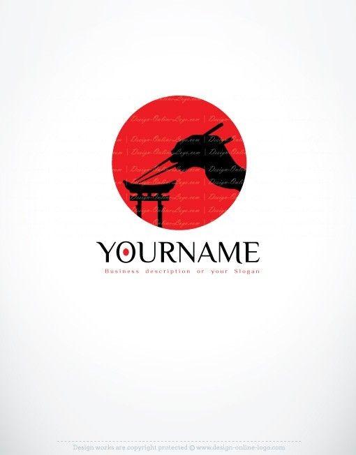 Japanese Food Logo - Exclusive Design: Japanese Logo + Compatible FREE Business Card