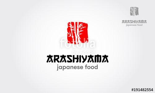 Japanese Food Logo - Japanese food vector logo illustration. Arashiyama bamboo forest