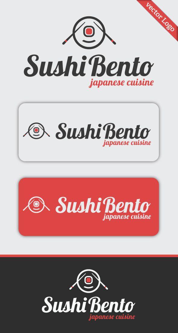 Japanese Food Logo - Sushi Bento Japanese Cuisine Logo Template