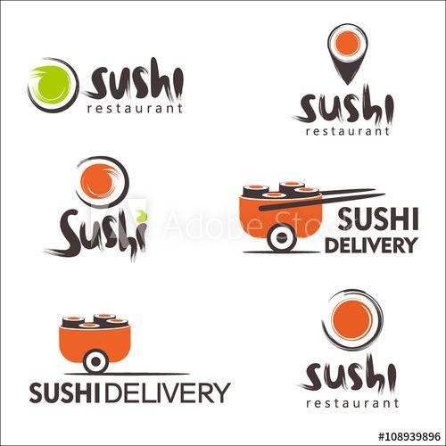 Japanese Food Logo - Collection of vector logos of sushi. Logo design for restaurants of ...