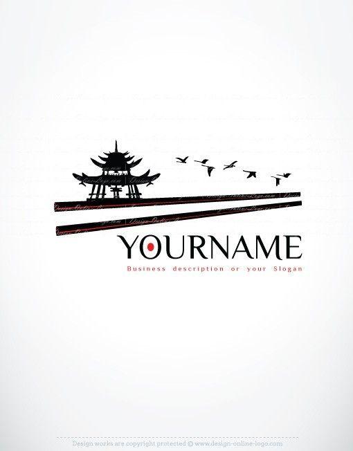 Black and White Chinese Japanese Logo - Exclusive Design: Asian Logo + Compatible FREE Business Card