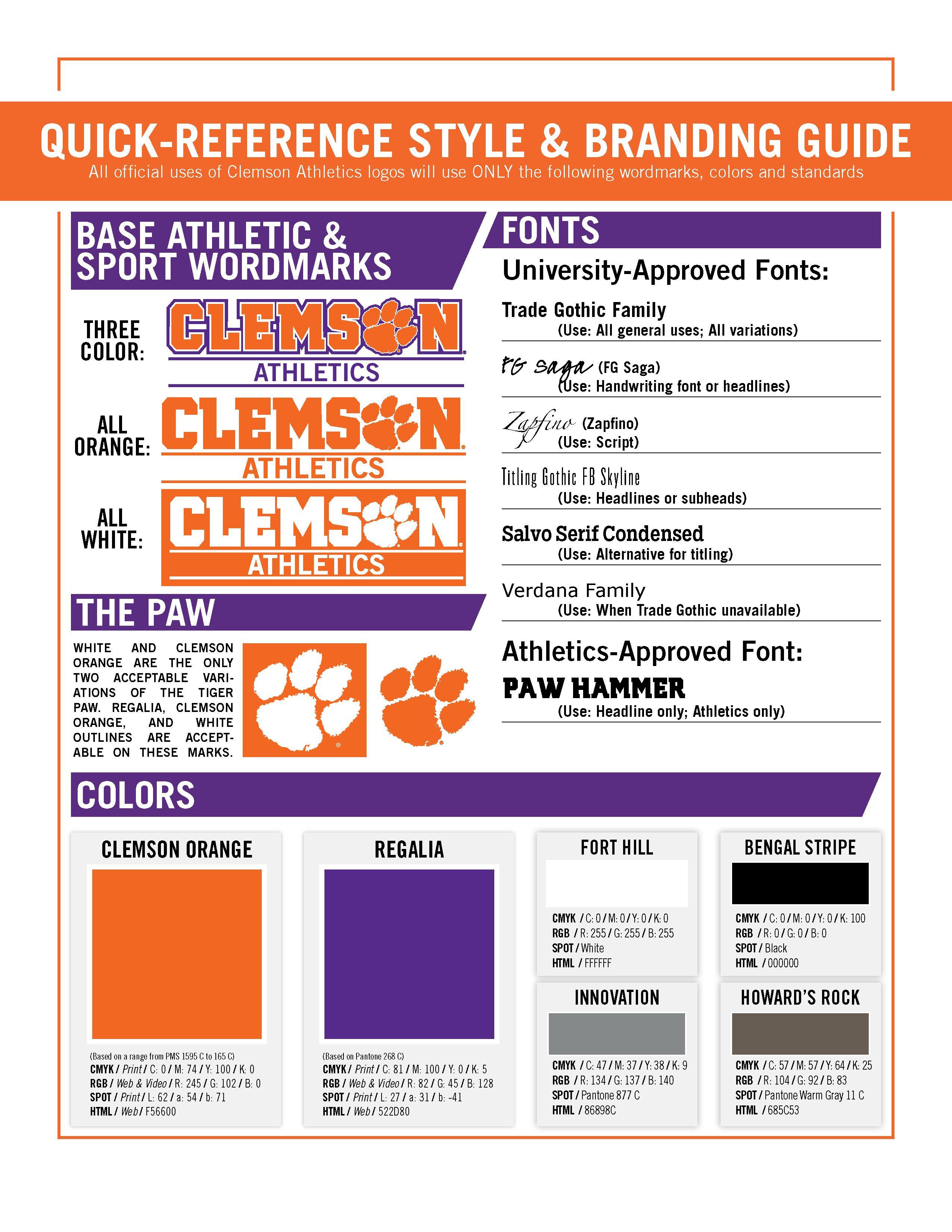 Clemson C Logo - Clemson Athletics Style Guide – Clemson Tigers Official Athletics Site